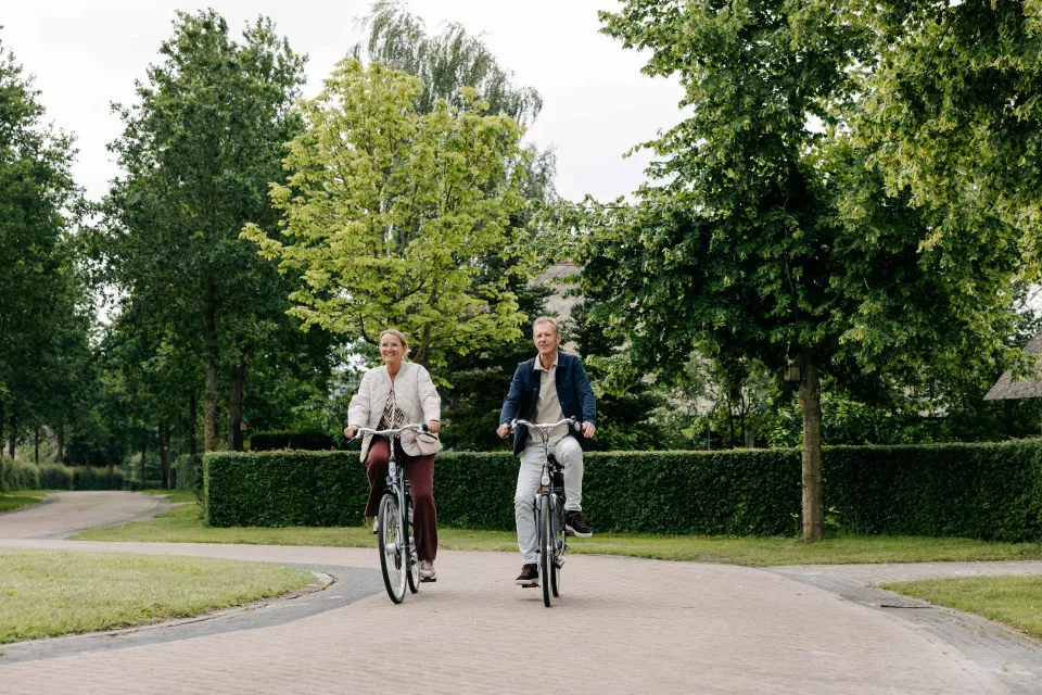 fietsen op park rotonde